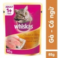 12 gói sốt dành cho mèo lớn Whiskas vị cá gà và cá ngừ 85gr