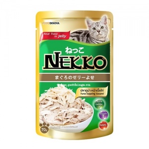 Sốt mèo Nekko cá ngừ phủ sasami (hải sản) 70g | Tuna top sasami