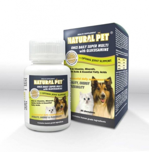 Viên Nhai Hỗ Trợ Xương Khớp Natural Pet SUPER MULTI Chứa GLUCOSAMINE (60 Viên)