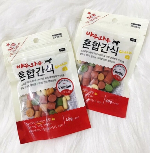 Snack Viên Mềm Cho Chó Vị Hỗn Hợp Gà, Phô Mai, Cá Hồi, Rong Biển 40gr Và 150gr