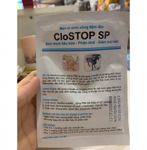 CloSTOP SP- Men vi sinh sống đặc trị tiêu chảy, kích thích tiêu hóa 20gr