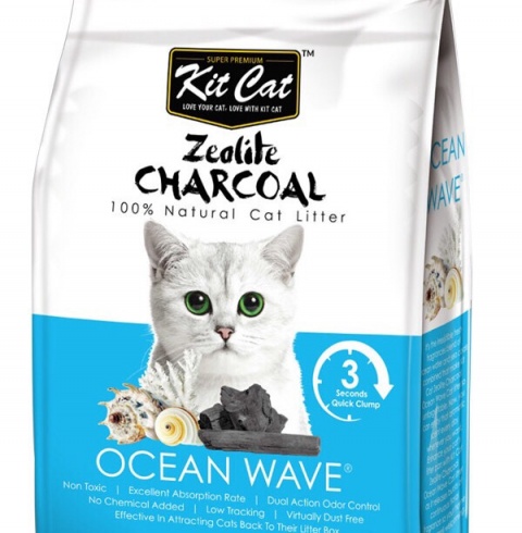 Kit Cat Zeolite Charcoal Ocean Wave 4kg cát vệ sinh khử mùi