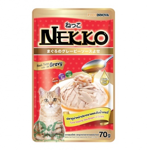 Nekko cá ngừ phủ cá tráp có nước sốt 70g