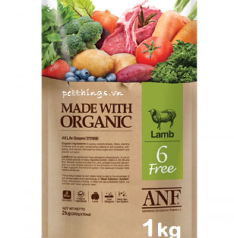 ANF Dog Organic 6 Free Lamb | Hạt khô hữu cơ thịt CỪU gói 1kg