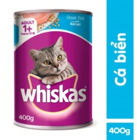 Thức Ăn Cho Mèo Whiskas Vị Cá Biển Lon 400g