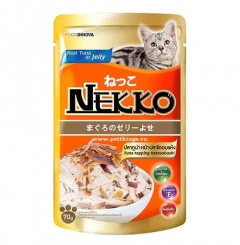 Sốt mèo Nekko cá ngừ phủ katsuobushi (cá bào Nhật) 70g